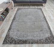 El yapımı vintage halı 157x259 cm tribal desenli yün - detay görünümü