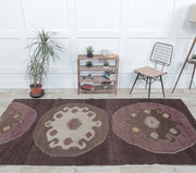 El yapımı vintage yolluk 140x290 cm tribal desenli yün - detay görünümü