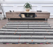 1960'lardan Sivas kökenli çizgili el dokuma vintage kilim, 165x214 cm
