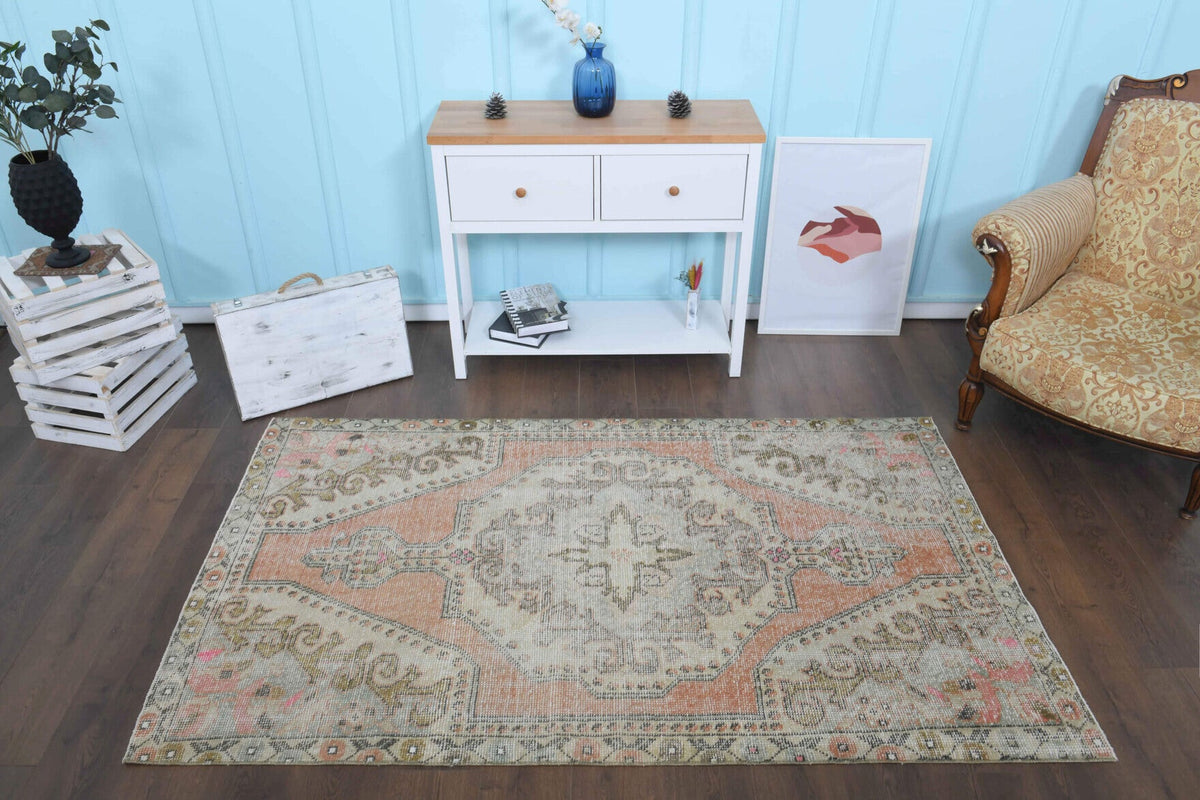 Handmade Vintage Oushak Area Rug