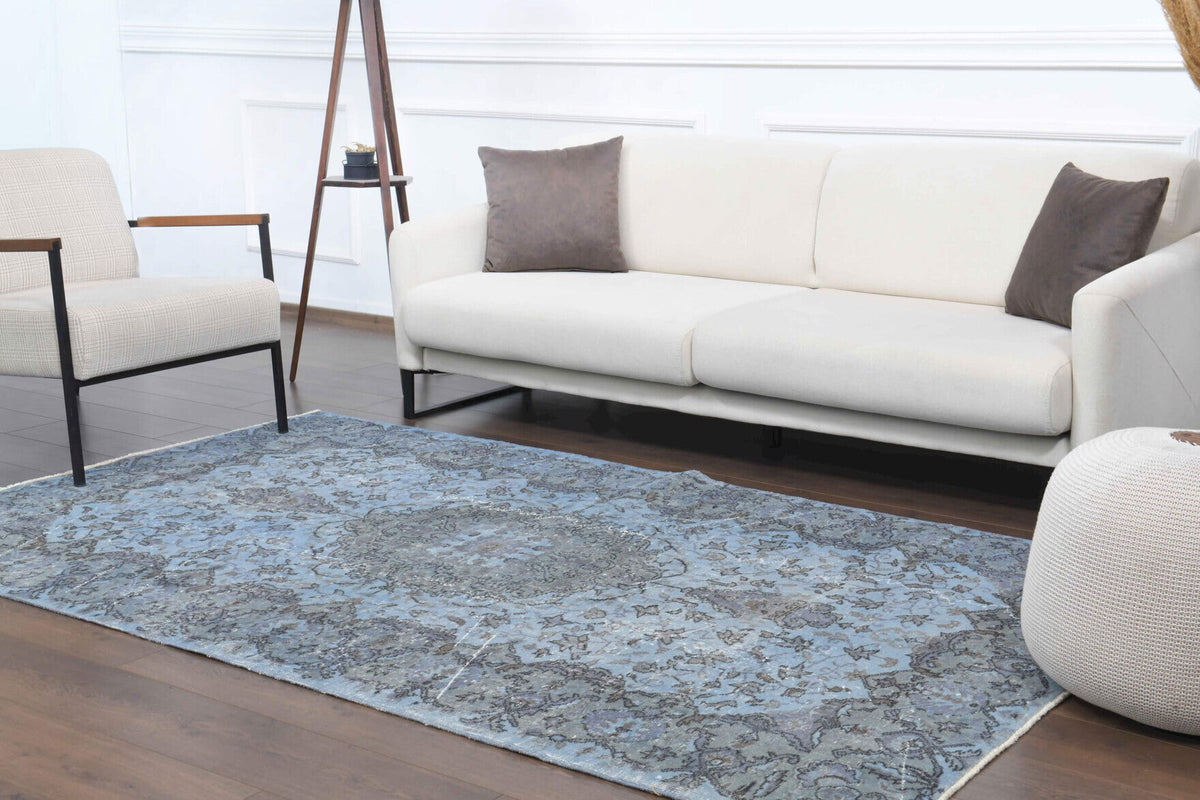 Pale Blue Colored - Vintage Area Rug