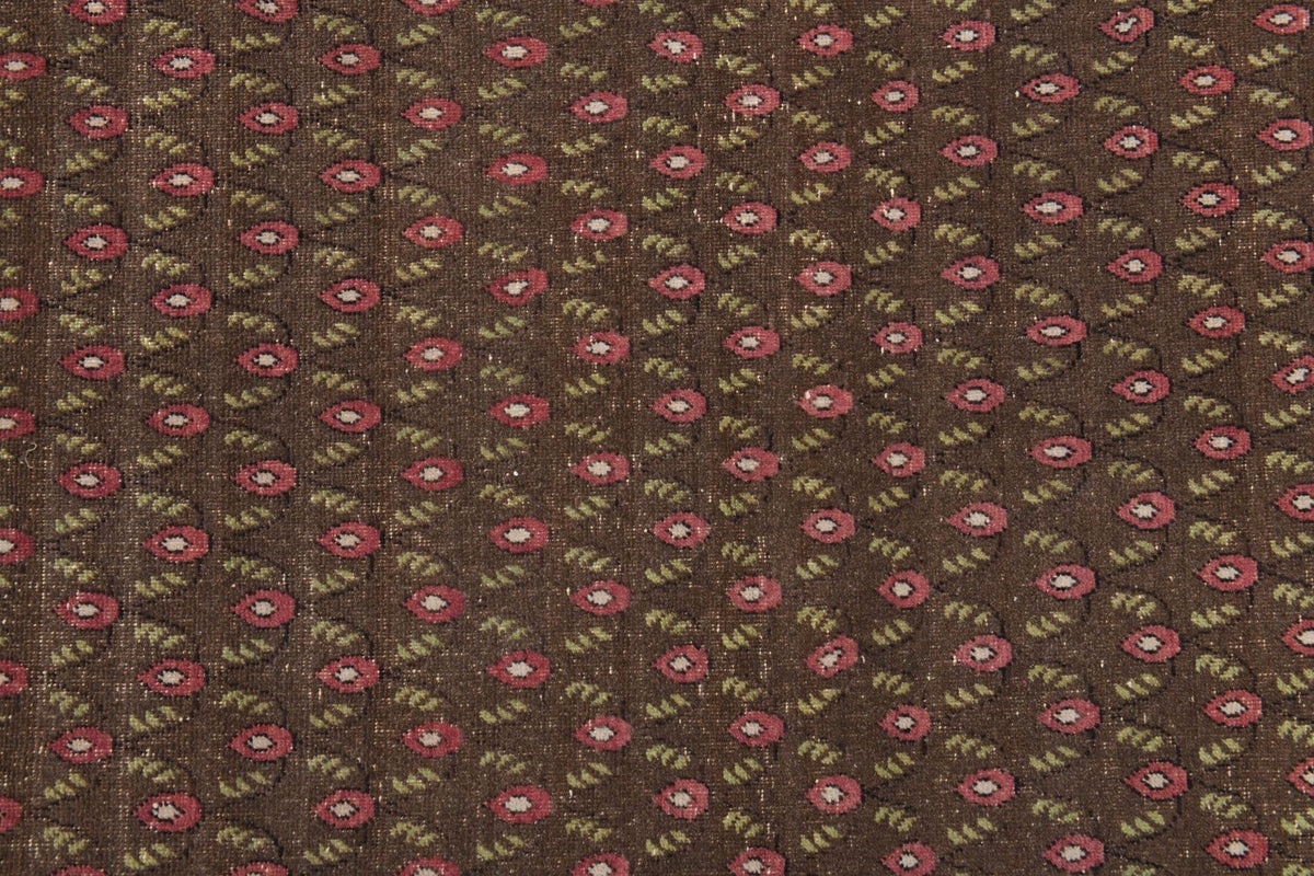 Ikat Brown Indoor Rug - 1980s