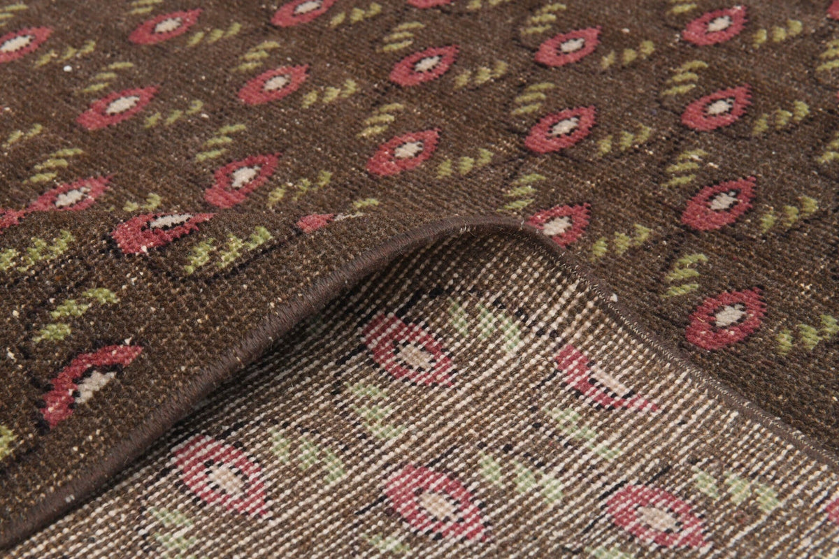 Ikat Brown Indoor Rug - 1980s