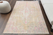 El yapımı vintage halı 132x216 cm oryantal desenli yün - detay görünümü