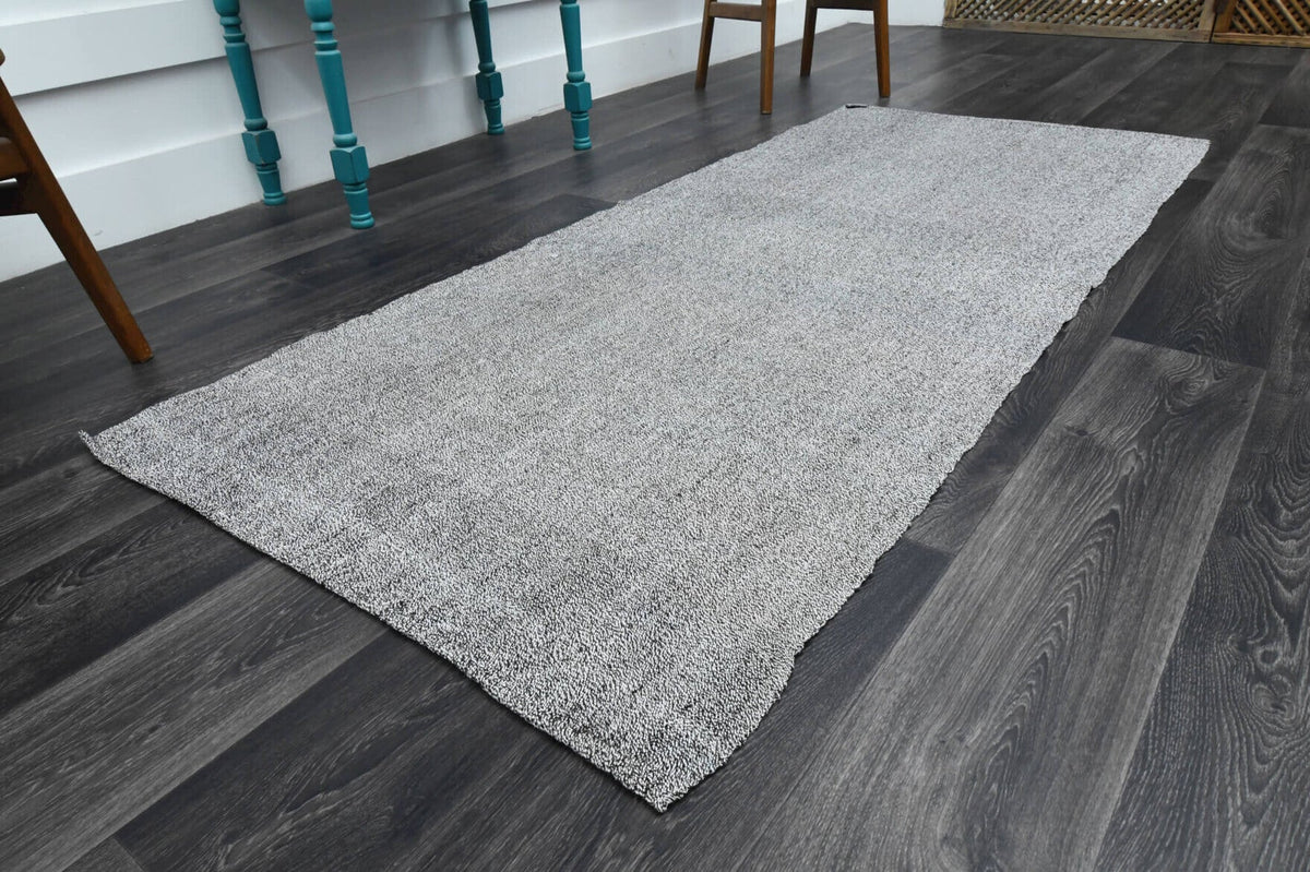 El yapımı vintage yolluk 97x224 cm oryantal desenli yün - yakın çekim doku detayı