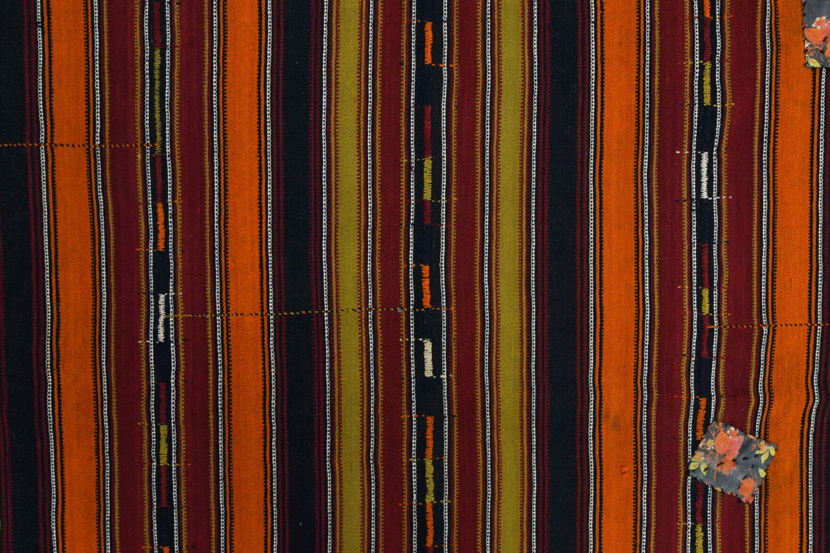 El yapımı vintage halı 150x249 cm oryantal desenli yün - üstten görünüm