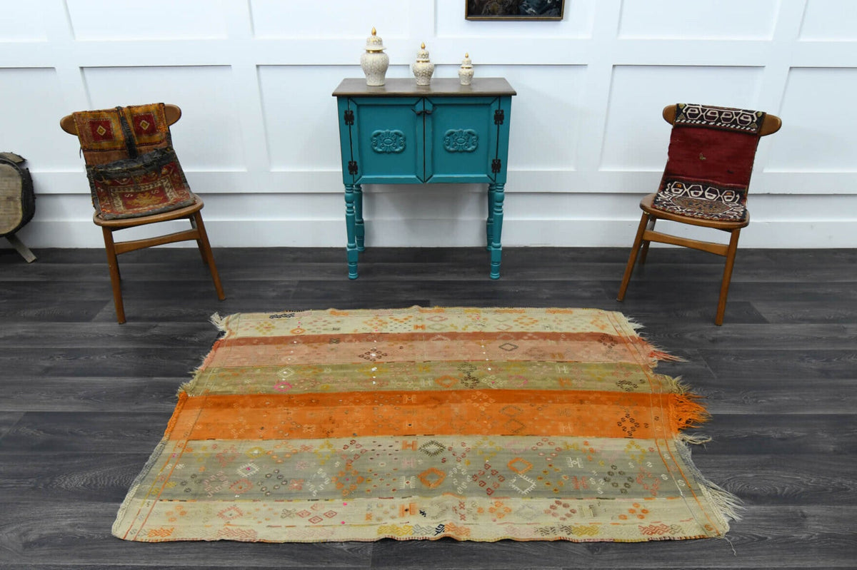 Tek parça el dokuma vintage halı 124x174 cm (2,16 m²) – Pera Halı