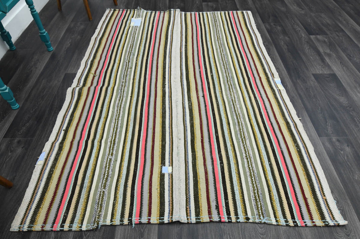 1960'lardan Anadolu kökenli oryantal desenli el dokuma vintage kilim, 163x233 cm