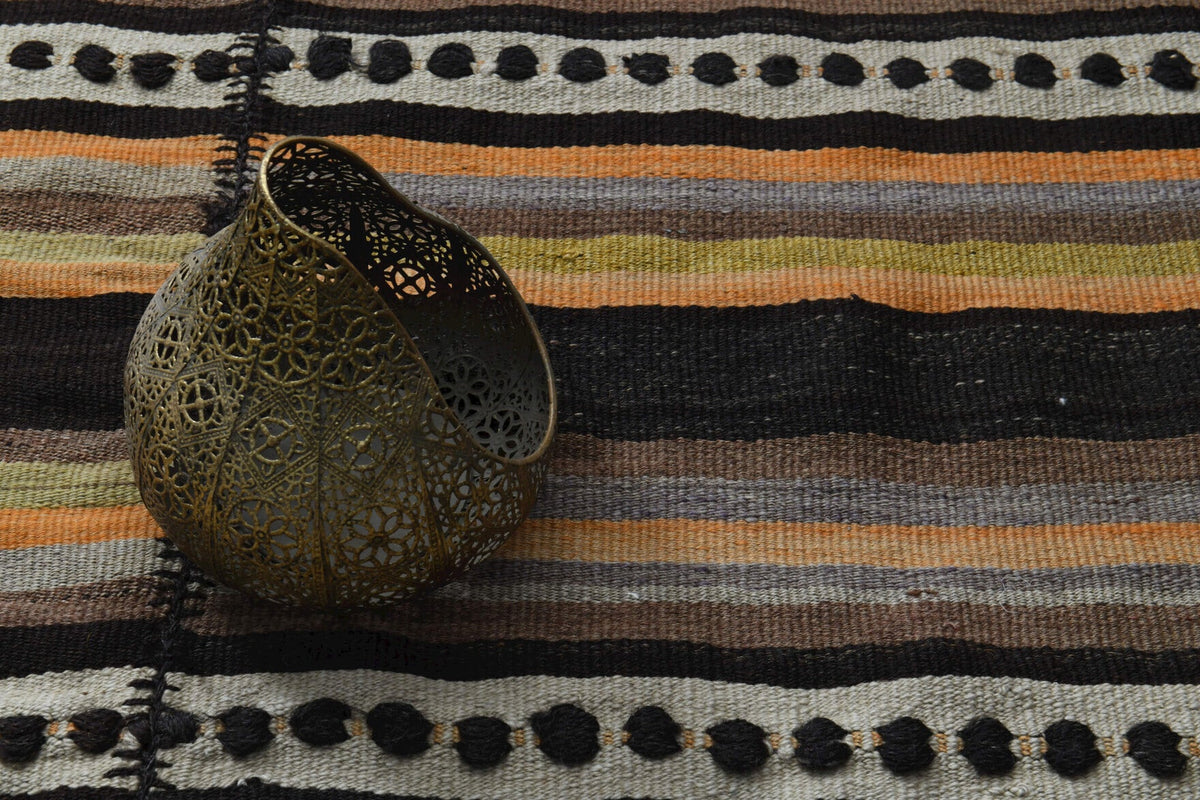 El dokuma vintage kilim 142x245 cm, 2 mm hav, %100 yün