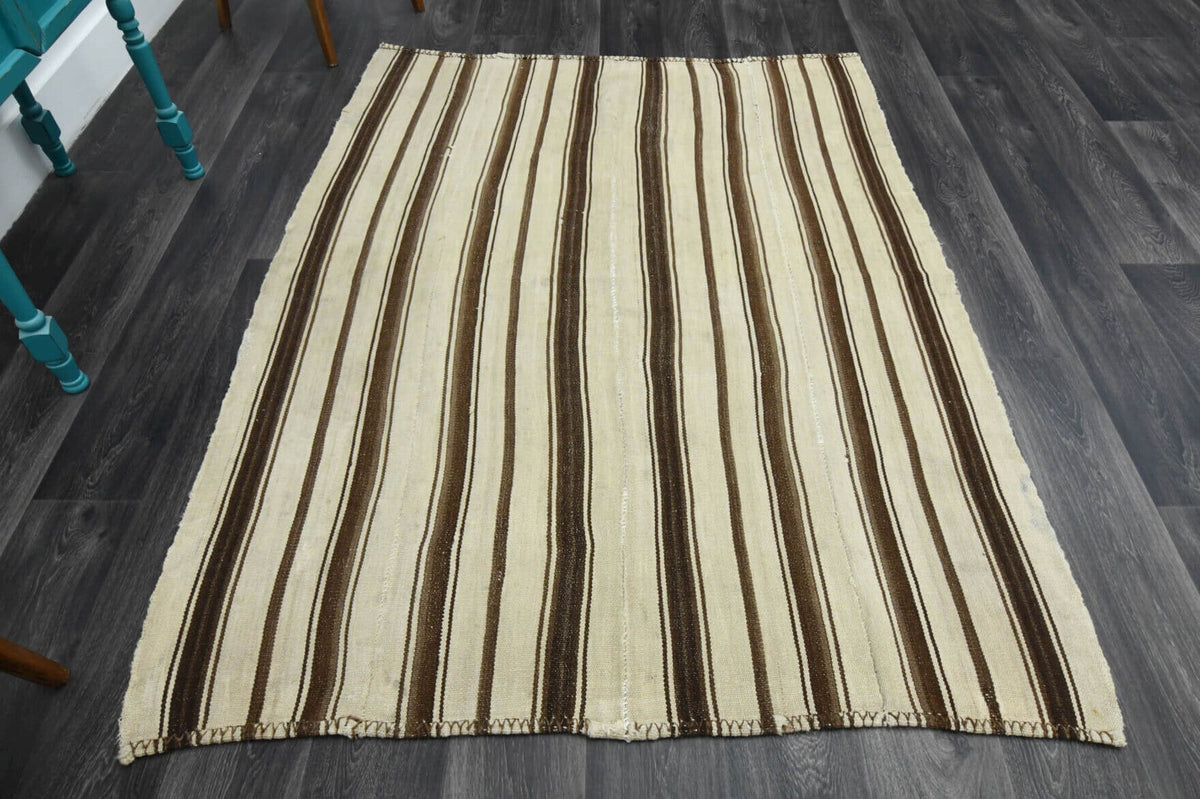1960'lardan Anadolu kökenli oryantal desenli el dokuma vintage kilim, 152x201 cm