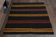 1960'lardan Anadolu kökenli oryantal desenli el dokuma vintage kilim, 128x146 cm