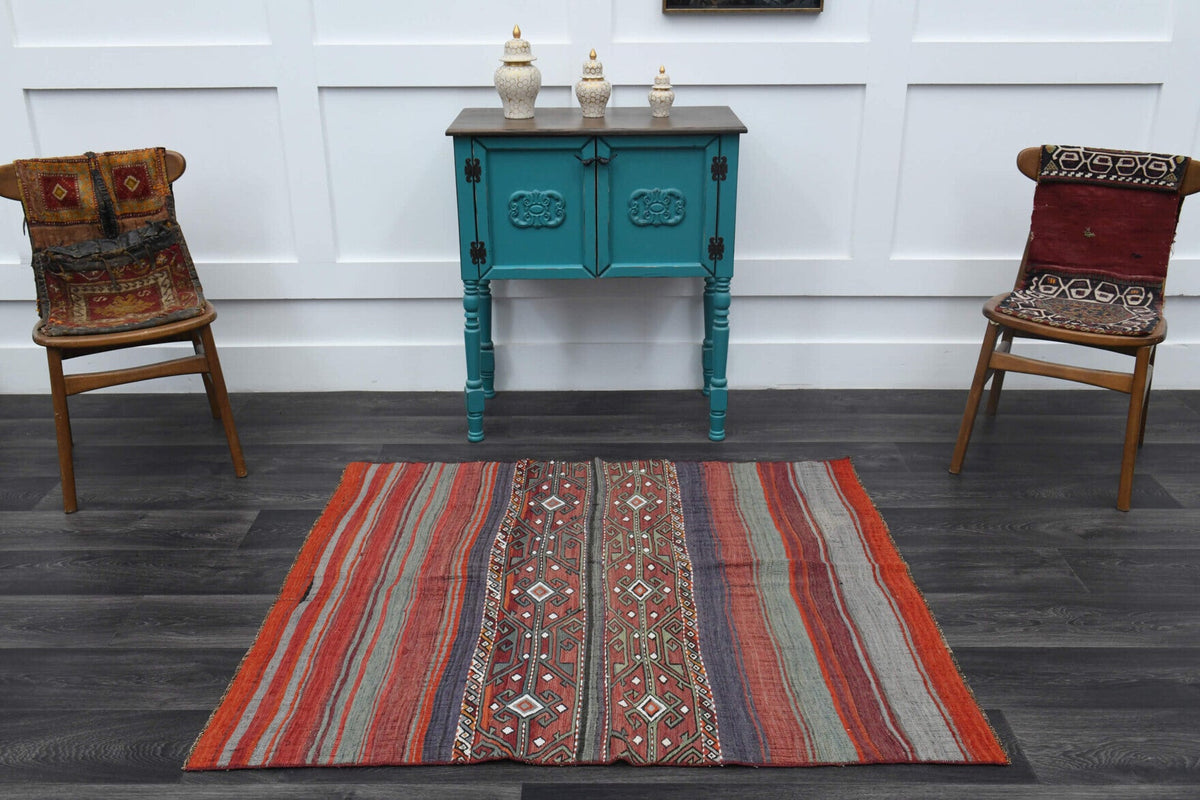 Handmade Vintage Kilim Area Rug