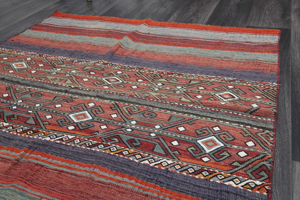 Handmade Vintage Kilim Area Rug