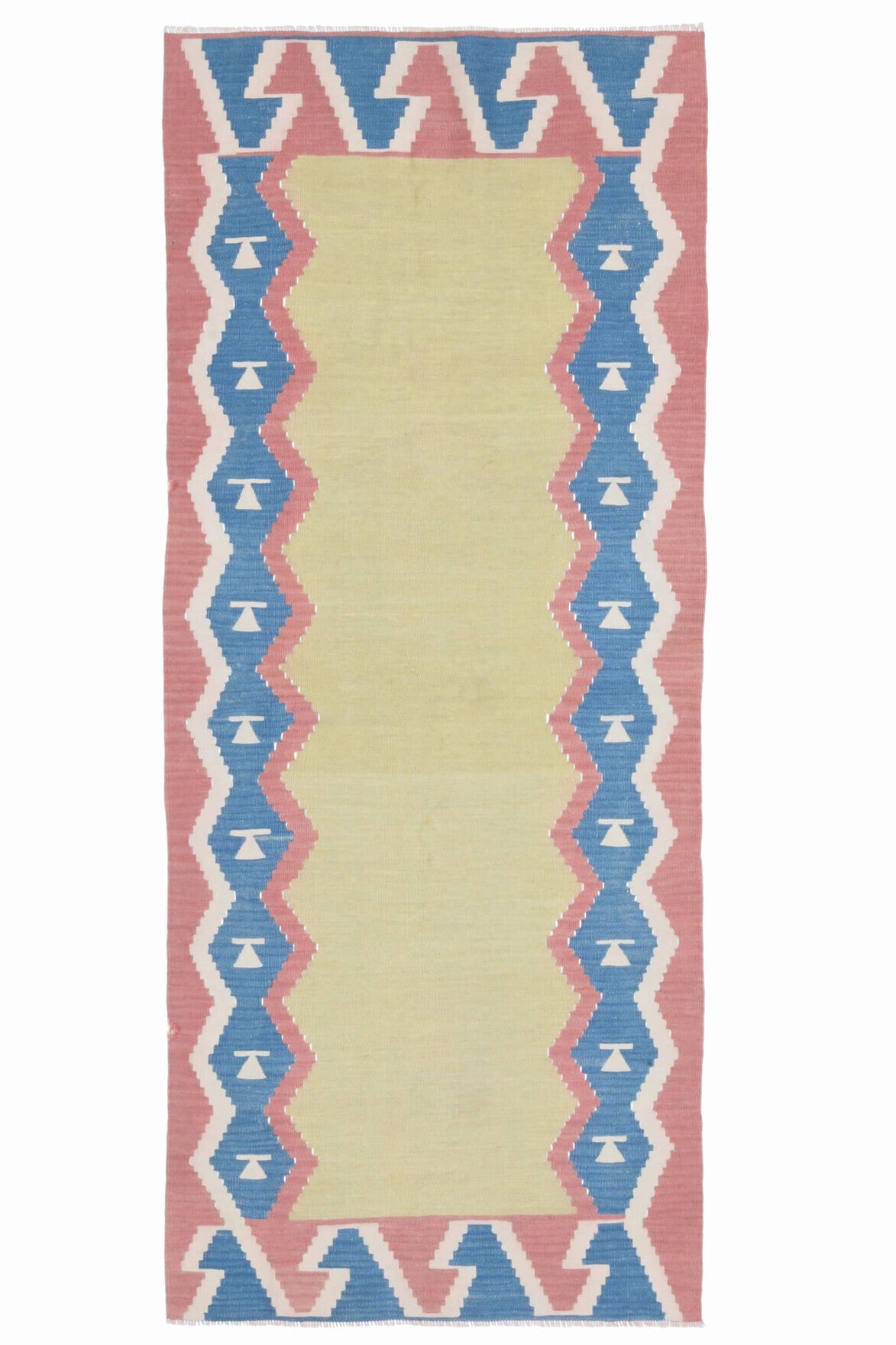 El yapımı vintage yolluk 86x198 cm oryantal desenli yün - açık alan görünümü