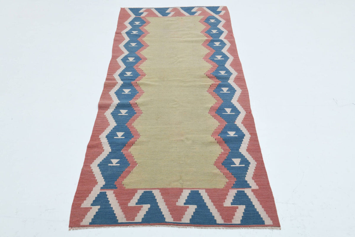 El yapımı vintage yolluk 86x198 cm oryantal desenli yün - detay görünümü