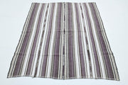 1960'lardan Anadolu kökenli çizgili el dokuma vintage kilim, 155x186 cm