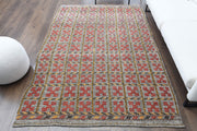 1960'lardan Anadolu kökenli ikat desenli el dokuma vintage kilim, 169x248 cm