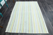 1960'lardan Anadolu kökenli çizgili el dokuma vintage kilim, 147x217 cm