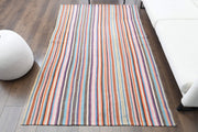 1960'lardan Anadolu kökenli çizgili el dokuma vintage kilim, 144x225 cm
