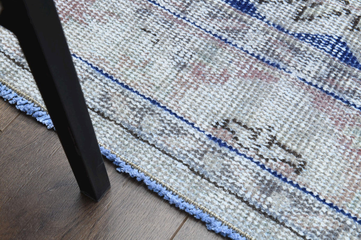 El yapımı vintage halı 157x241 cm oryantal desenli yün - üstten görünüm