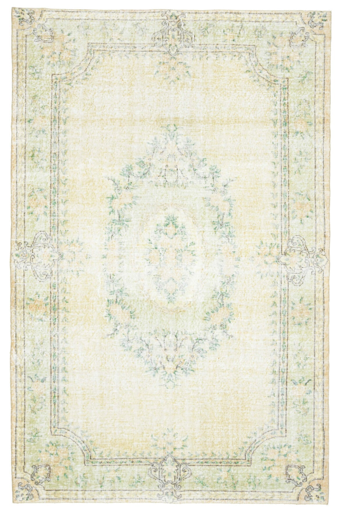 Circlet - Moss Green Vintage Oushak Carpet
