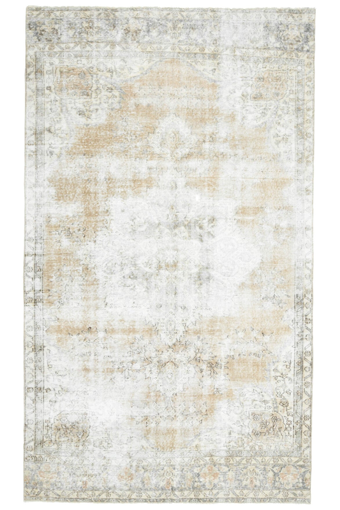 El yapımı vintage halı 183x305 cm yün - detay görünümü
