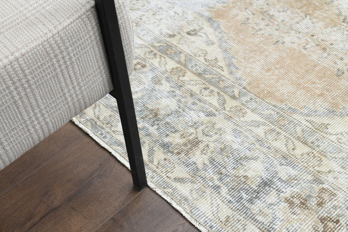 El yapımı vintage halı 183x305 cm yün - desen detayı