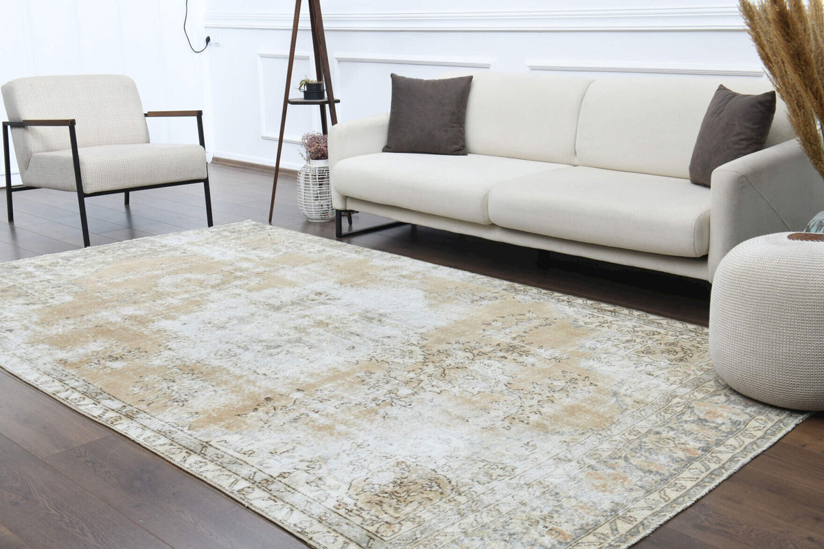 El yapımı vintage halı 183x305 cm yün - farklı açıdan görünüm
