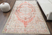 El yapımı vintage halı 152x305 cm oryantal desenli yün - detay görünümü