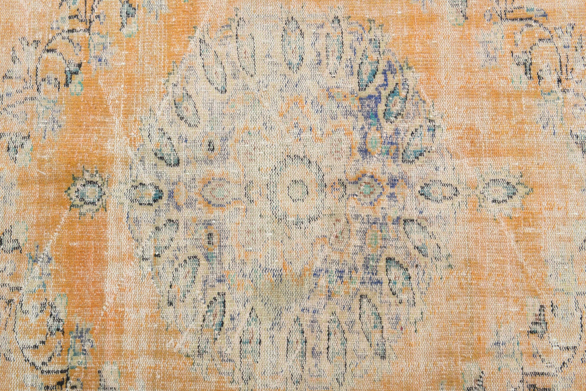 El yapımı vintage halı 183x274 cm oryantal desenli yün - üstten görünüm