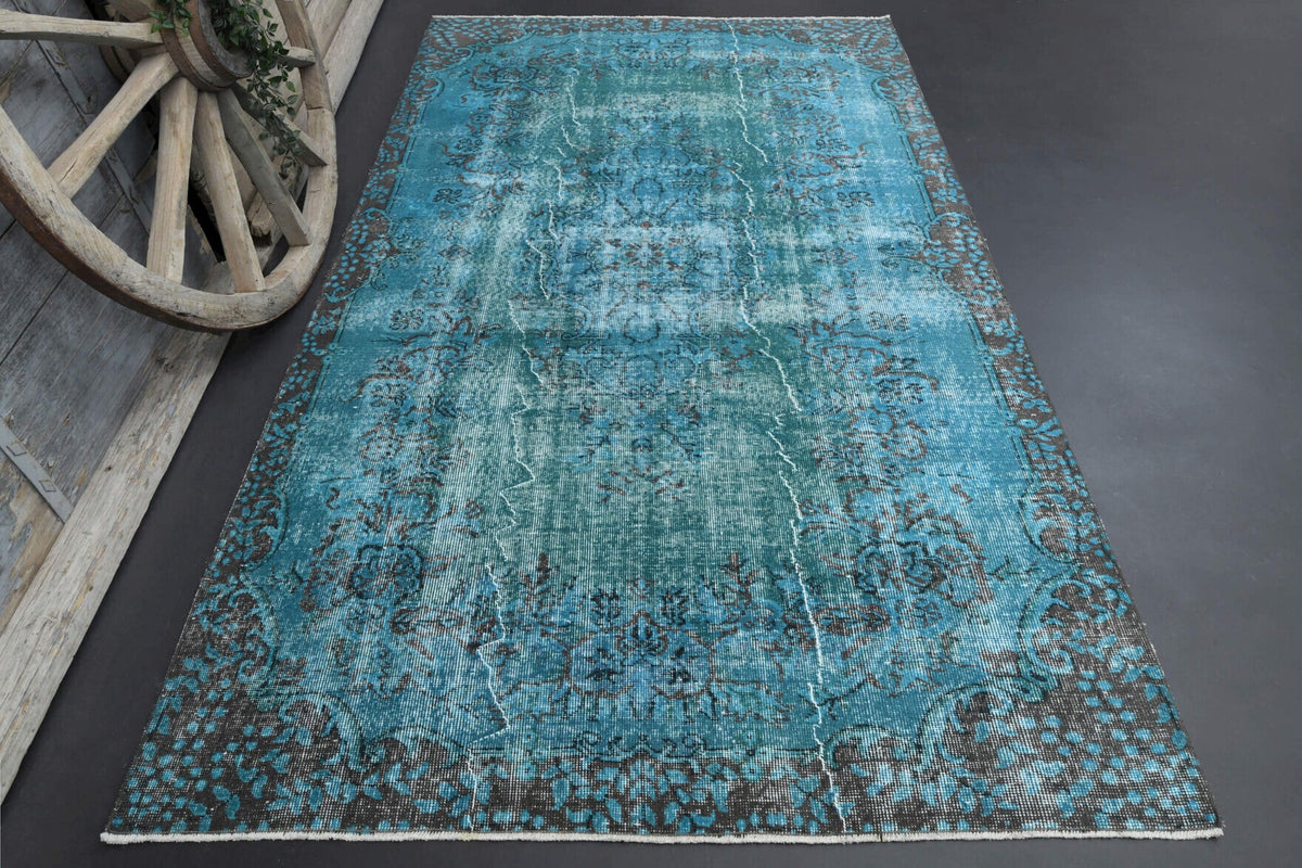 El yapımı vintage halı 165x284 cm oryantal desenli yün - detay görünümü