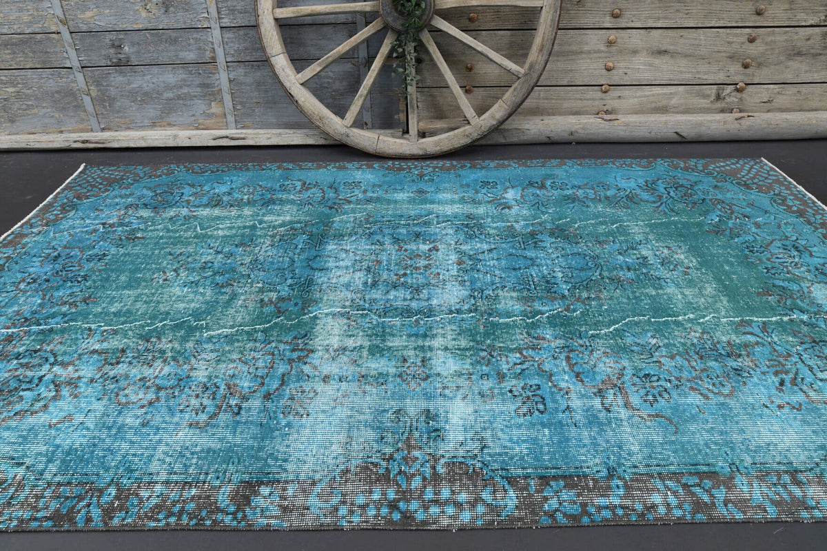Salon için oryantal desenli el dokuma vintage halı – 166x283 cm
