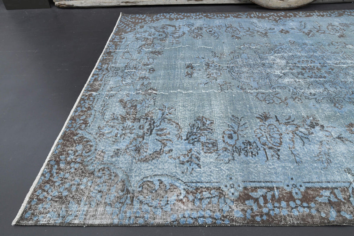 El yapımı vintage halı 183x274 cm oryantal desenli yün - açık alan görünümü