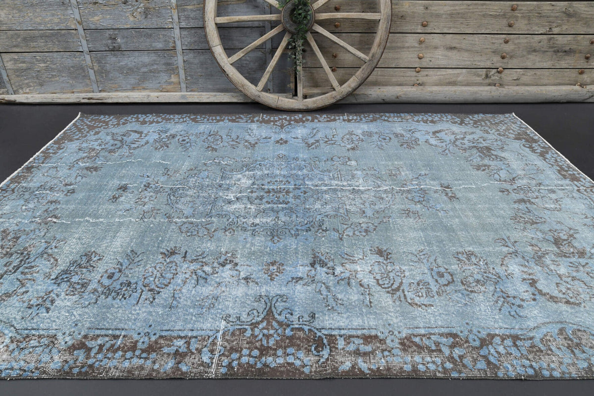 El yapımı vintage halı 183x274 cm oryantal desenli yün - farklı açıdan görünüm