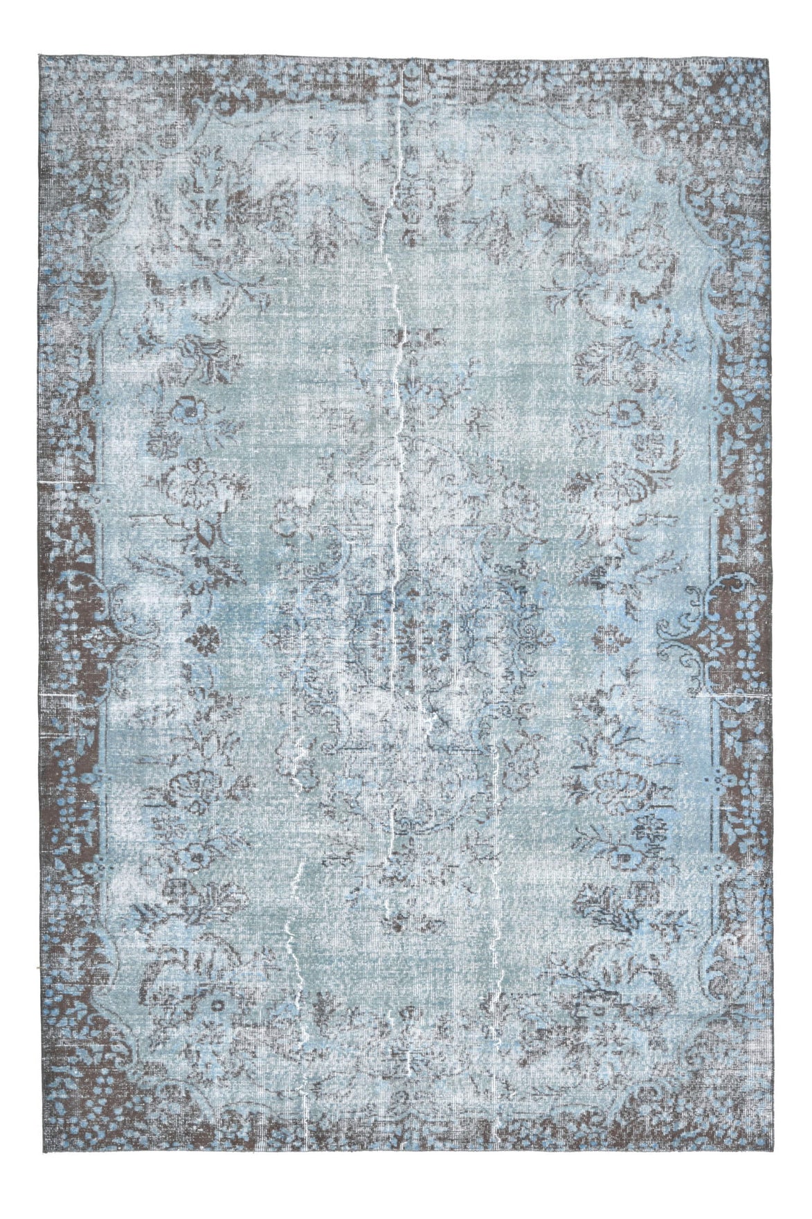 El yapımı vintage halı 183x274 cm oryantal desenli yün - detay görünümü