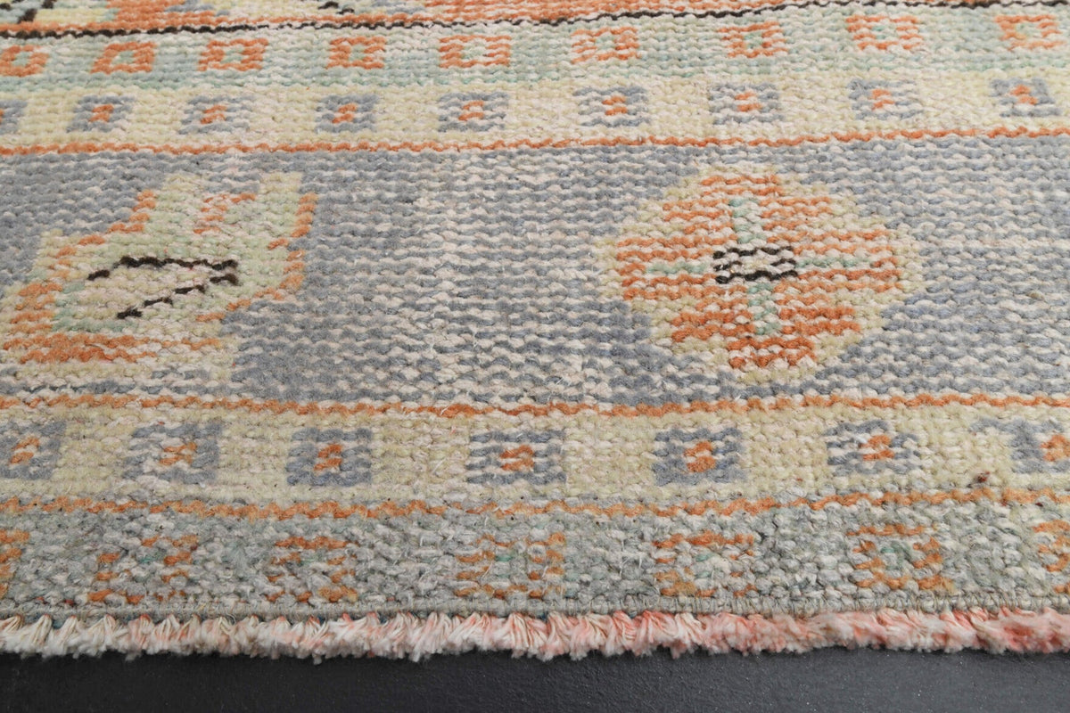 El yapımı vintage halı 178x279 cm oryantal desenli yün - detay görünümü
