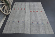 1960'lardan Anadolu kökenli puantiyeli el dokuma vintage kilim, 213x286 cm