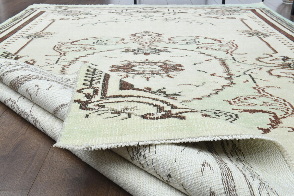 El yapımı vintage halı 170x272 cm oryantal desenli yün - farklı açıdan görünüm