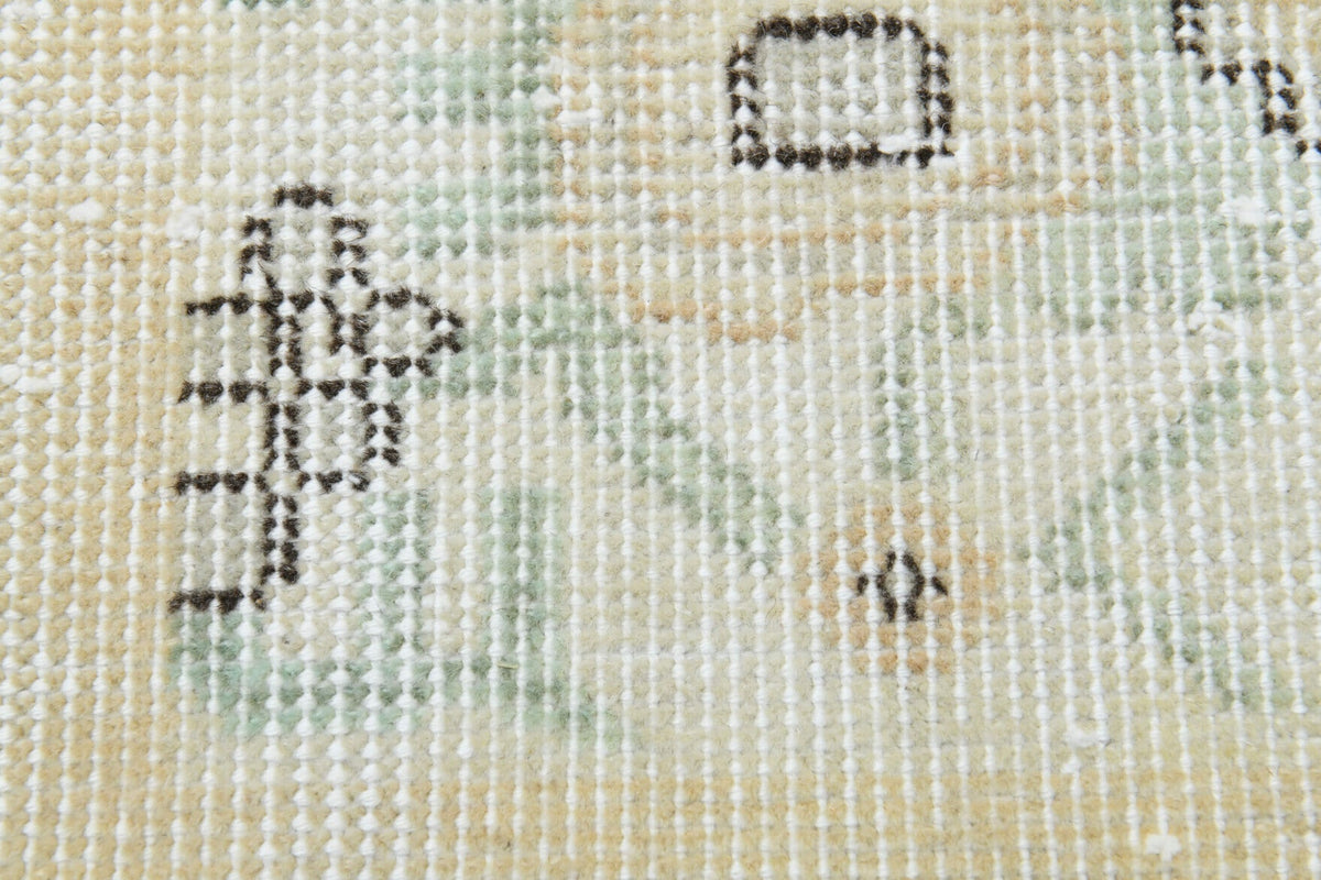El yapımı vintage halı 170x279 cm oryantal desenli yün - kenar ve saçak detayı