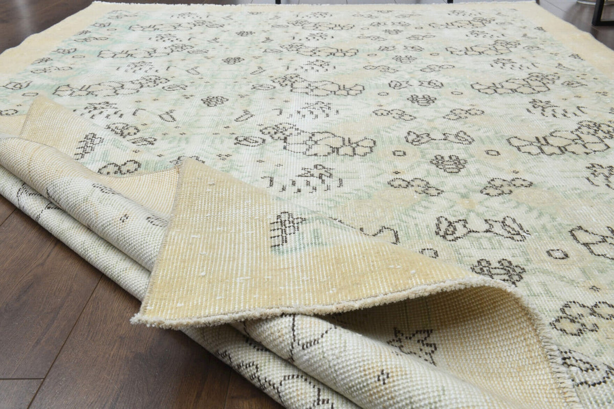 El yapımı vintage halı 170x279 cm oryantal desenli yün - desen detayı