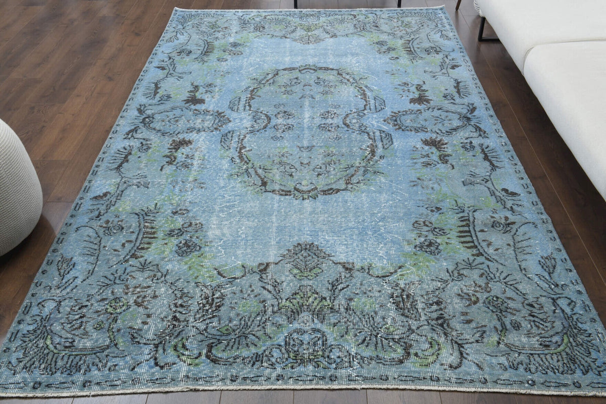El yapımı vintage halı 170x292 cm oryantal desenli yün - detay görünümü