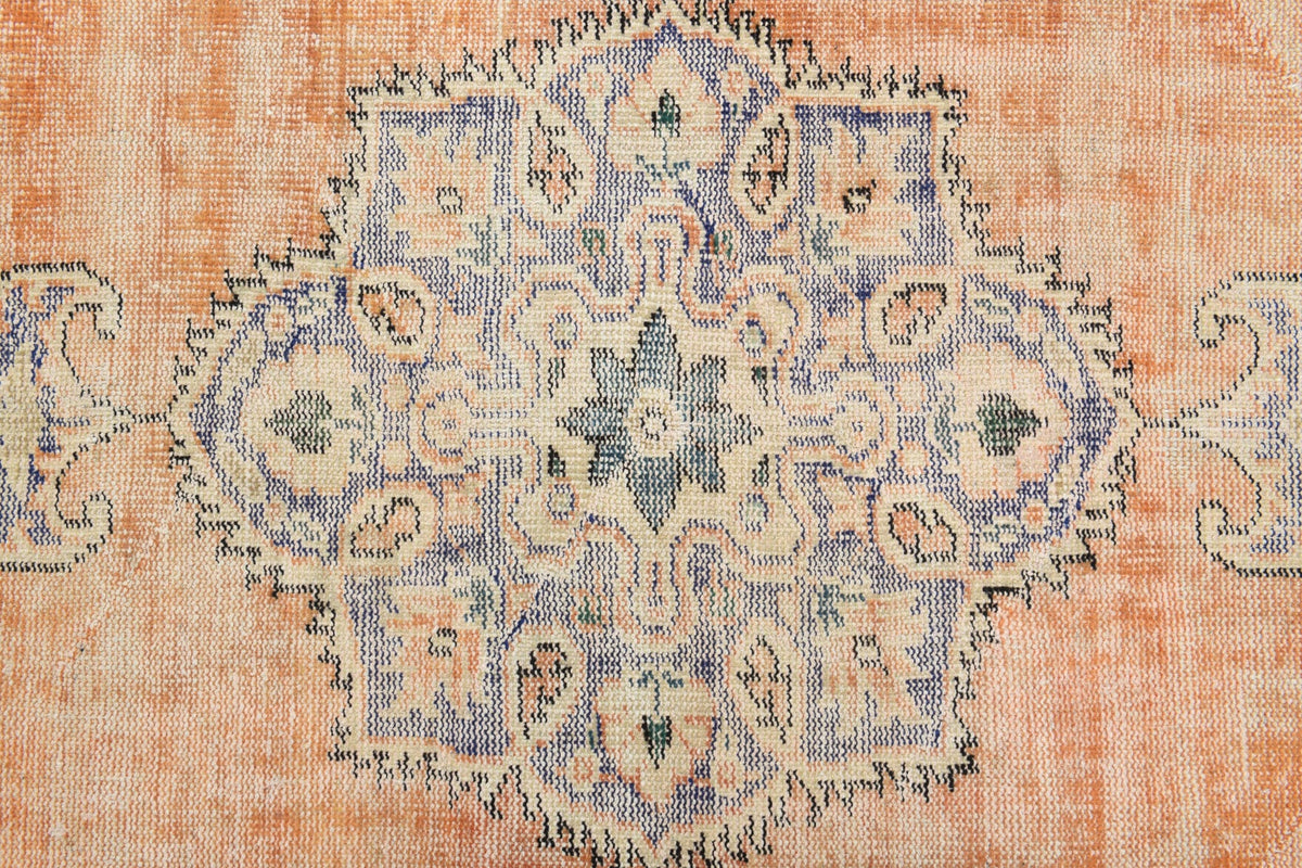 El yapımı vintage halı 152x244 cm oryantal desenli yün - üstten görünüm