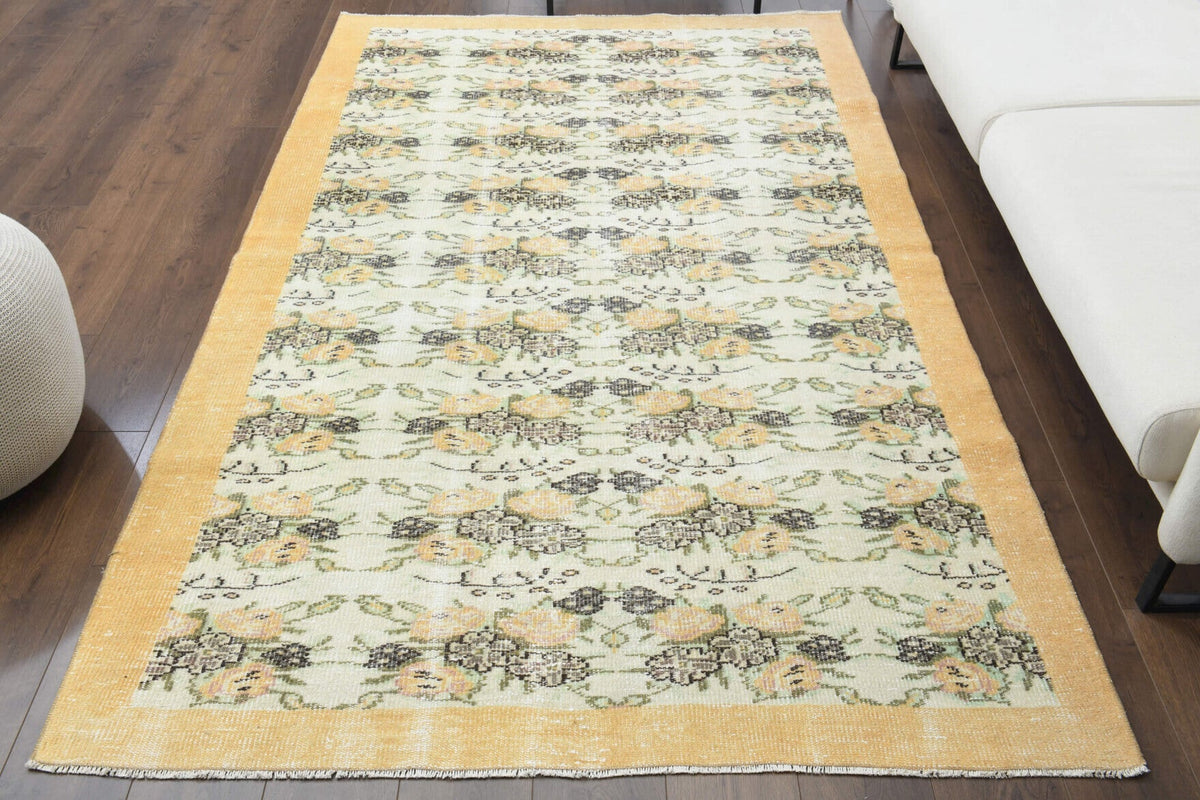 El yapımı vintage halı 163x264 cm oryantal desenli yün - detay görünümü