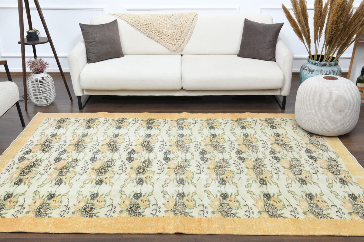 El dokuma vintage halı 162x265 cm, 5 mm hav, yün