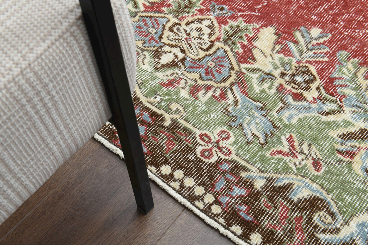 Salon için oryantal desenli el dokuma vintage halı – 164x287 cm