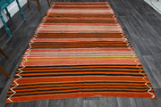 1960'lardan Anadolu kökenli çizgili el dokuma vintage kilim, 188x326 cm