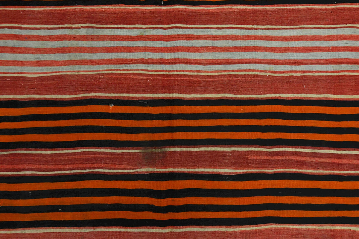 Salon için çizgili el dokuma vintage kilim – 188x326 cm