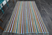 1960'lardan Anadolu kökenli çizgili el dokuma vintage kilim, 156x284 cm