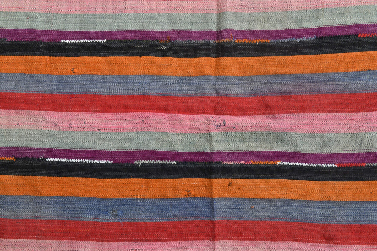 El dokuma vintage kilim 187x250 cm, 2 mm hav, %100 yün