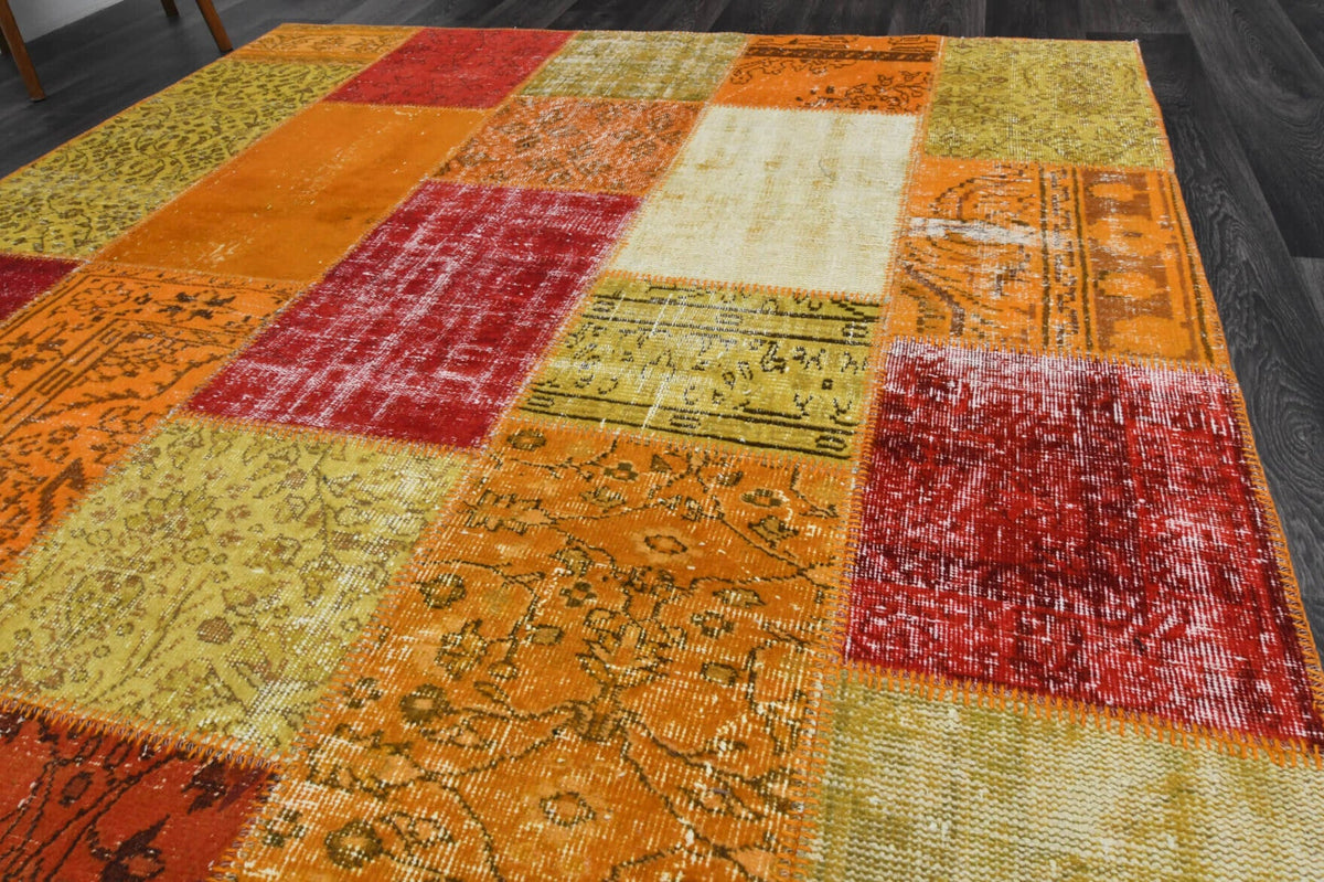 Tek parça patchwork vintage halı 200x302 cm (6,04 m²) – Pera Halı
